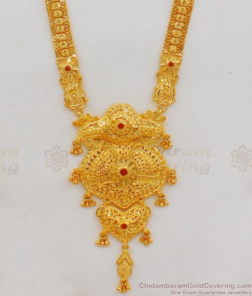 Bridal Collections Gold Haaram Forming Designs Gold Plated Jewelry HR1786