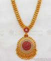  Trendy Gold Haaram With Ruby And AD White Stone Design For Wedding Collection HR1790