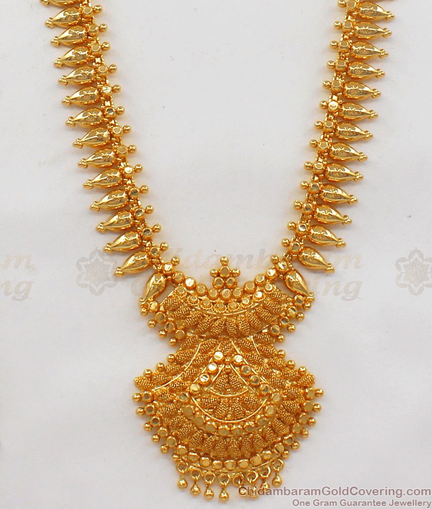 Traditional Gold Haaram Design From Chidambaram Gold Covering HR1792