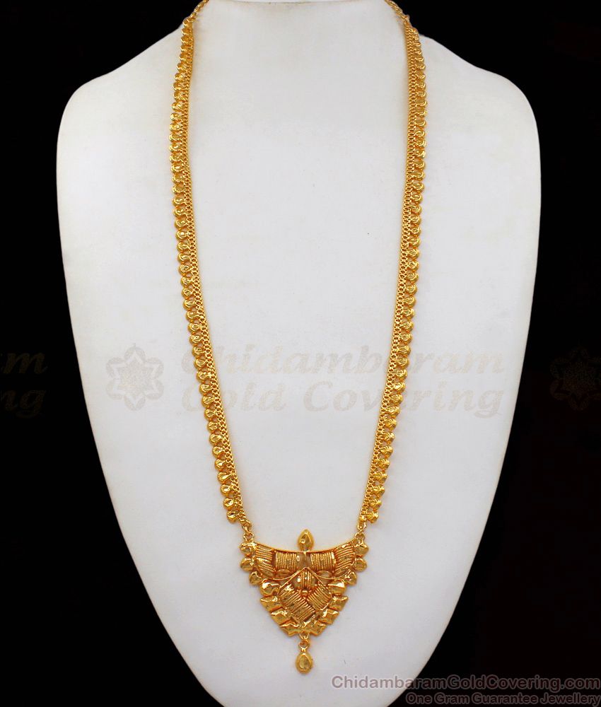 Gorgeous Culcutta Gold Long Haram Chain With Dollar HR1801