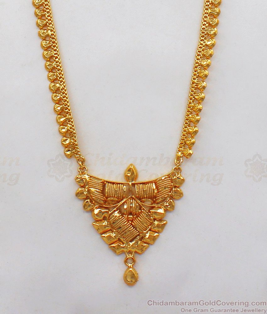 Gorgeous Culcutta Gold Long Haram Chain With Dollar HR1801