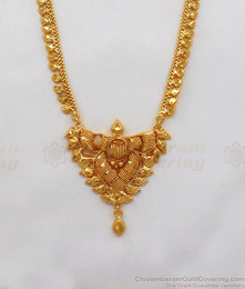 Simple One Gram Gold Haram Culcutta Long Necklace Design HR1802 Simple One Gram Gold Haram Culcutta Long Necklace Design HR1802