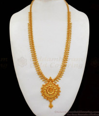 Fantastic Flower Design One Gram Gold Haram For Party Wear HR1810 Fantastic Flower Design One Gram Gold Haram For Party Wear HR1810