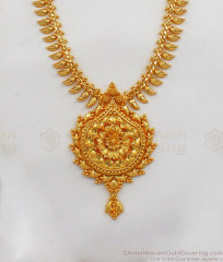 Fantastic Flower Design One Gram Gold Haram For Party Wear HR1810 Fantastic Flower Design One Gram Gold Haram For Party Wear HR1810