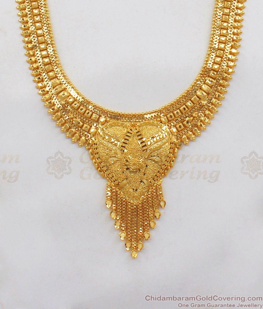 Dazzling Gold Forming Combo Set Long Haram For Bridal Wear HR1812