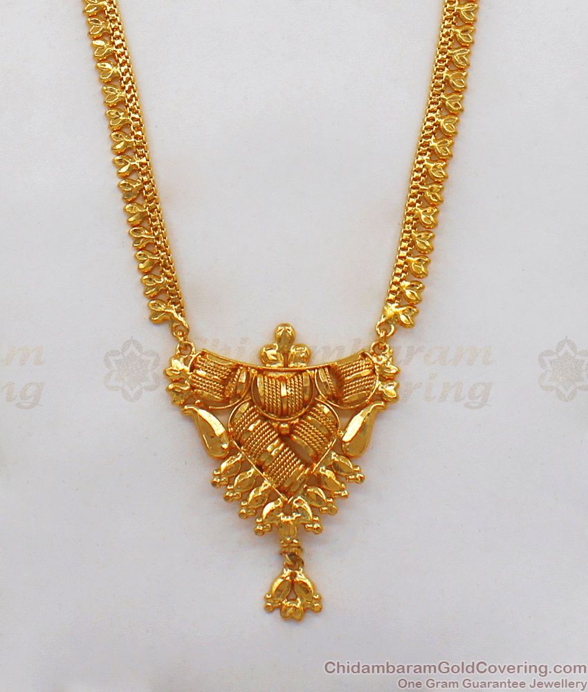 One Gram Gold Kolkata Haram Chain With Dollar HR1816