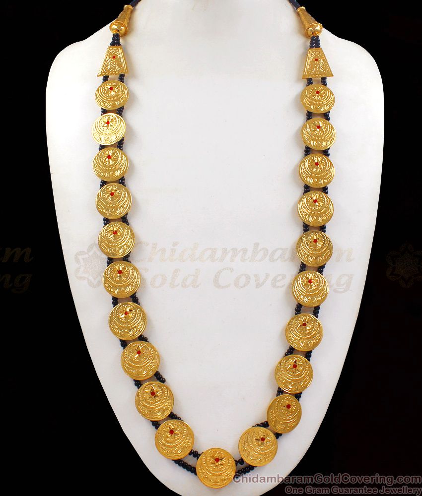 Traditional Modern Galsar Black Crystal Pattern Design Gold Haram HR1817