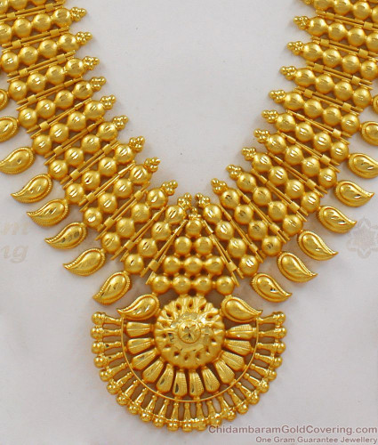 22K Gold Kerala Style Short Necklace - South India Jewels | Gold necklace  designs, Gold fashion necklace, Real gold jewelry