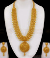 High on Fashion Big Gold Dollar Chain Haram Bridal Set with Earrings HR1826