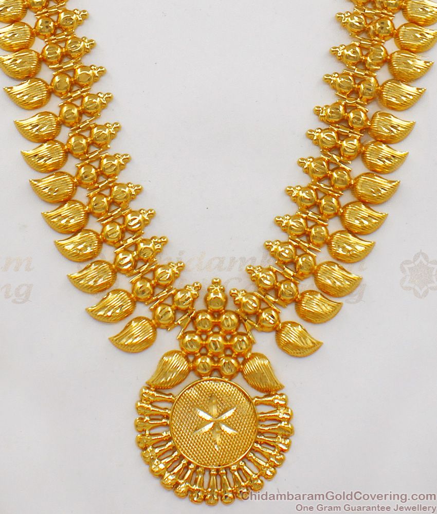 Traditional Gold Haram Kerala Design Jewelry Marriage Collections HR1828