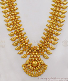 Ethnic Gold Design Long Haram Kerala Pattern Marriage Collections HR1831