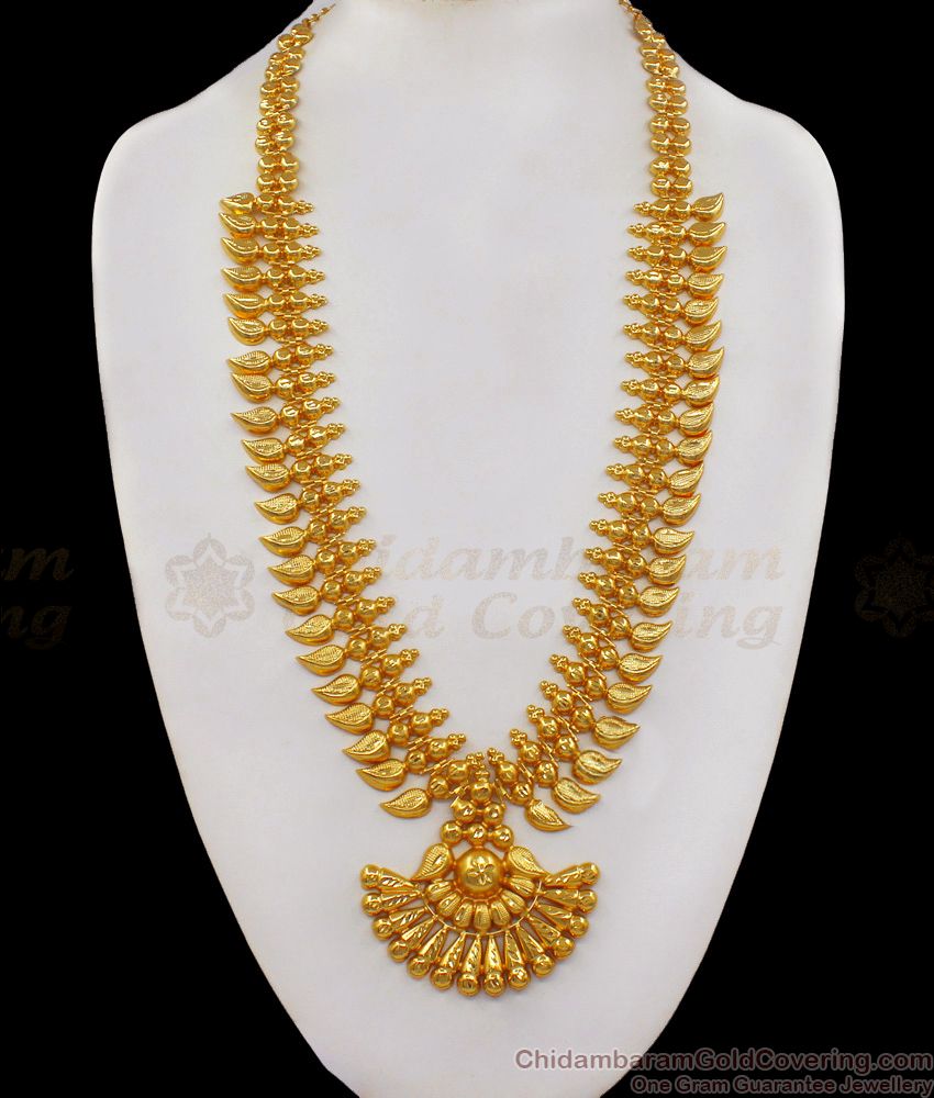 New Arrival Kerala Design Pattern Gold Haram Jewelry Bridal Wear HR1832