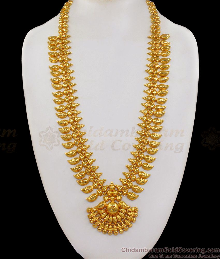 Stunning Mango Design Kerala Gold Haram Bridal Collections HR1833