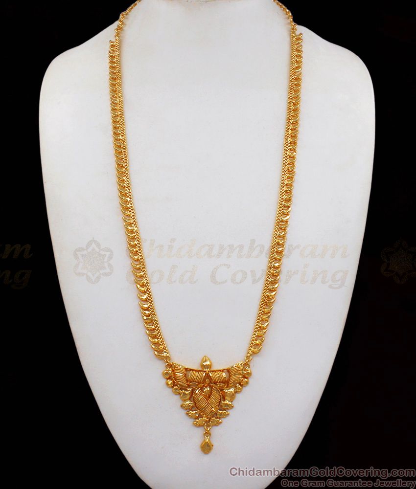 Traditional Calcutta Design One Gram Gold Haram For Wedding HR1838