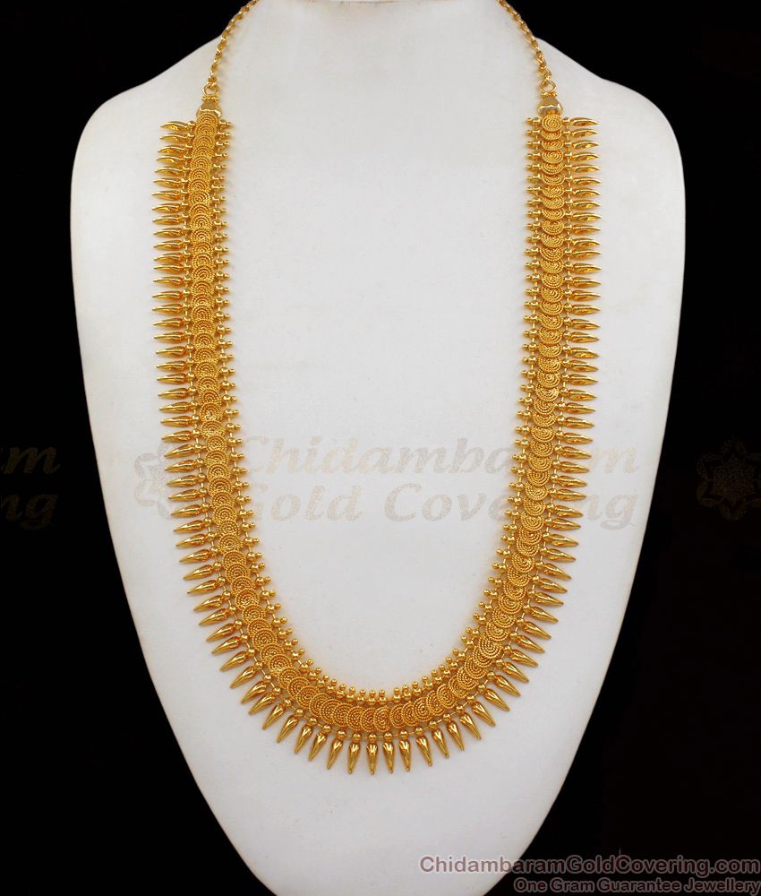 New Spiral Mullai Poo Type Gold Haram For Traditional Wear HR1841