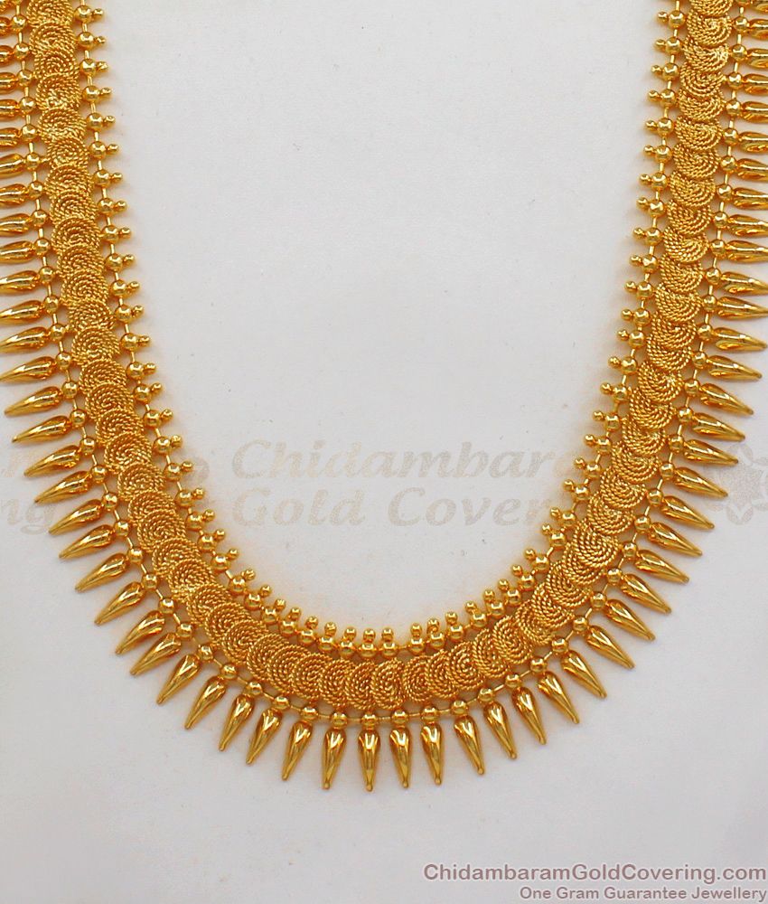 New Spiral Mullai Poo Type Gold Haram For Traditional Wear HR1841