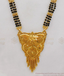 Plain Gold Mangalsutra Design Long Thali Chain Design For Women Hr1857