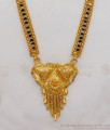 Thick Mangalsutra Forming Design Gold Black Beads Long Thali Chain HR1860