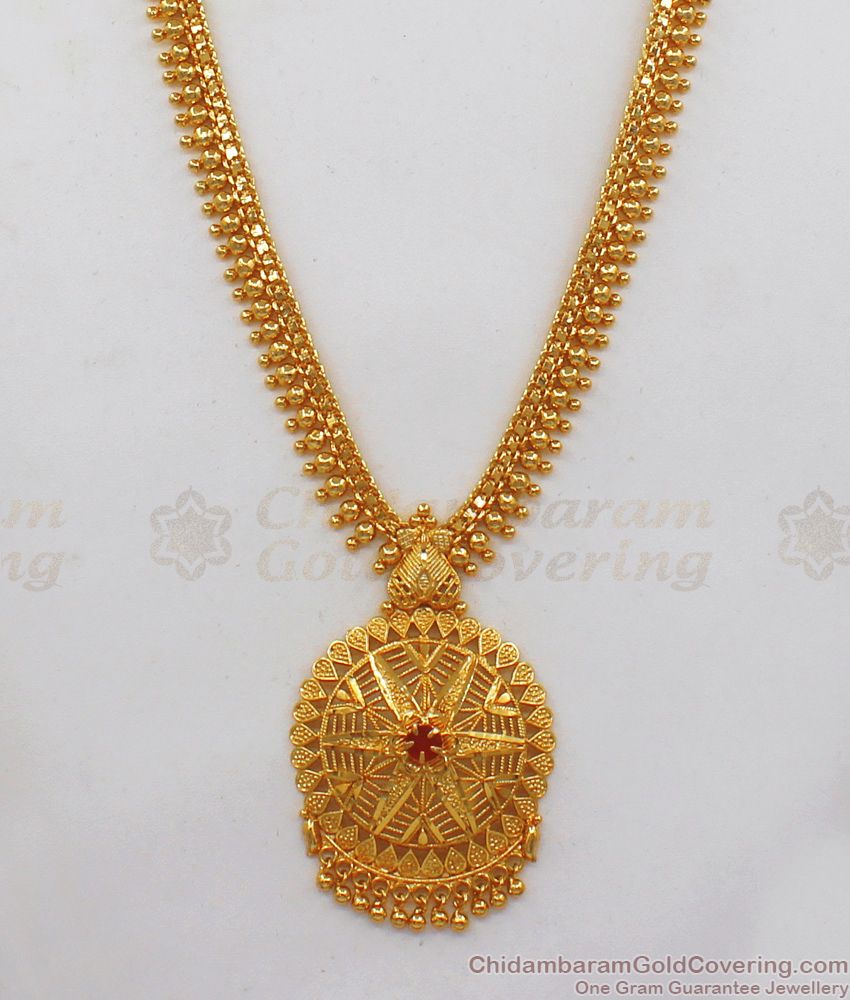 Beautiful Ruby Stone Dollar One Gram Gold Haram Collections HR1874