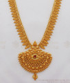 New Arrivals Single Ruby Stone One Gram Gold Kerala Haram For Weddings HR1876 New Arrivals Single Ruby Stone One Gram Gold Kerala Haram For Weddings HR1876