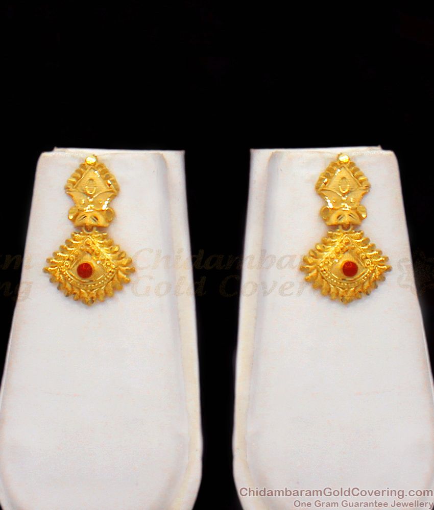 New Collection Pavala Stone Gold Haram With Earrings HR1885