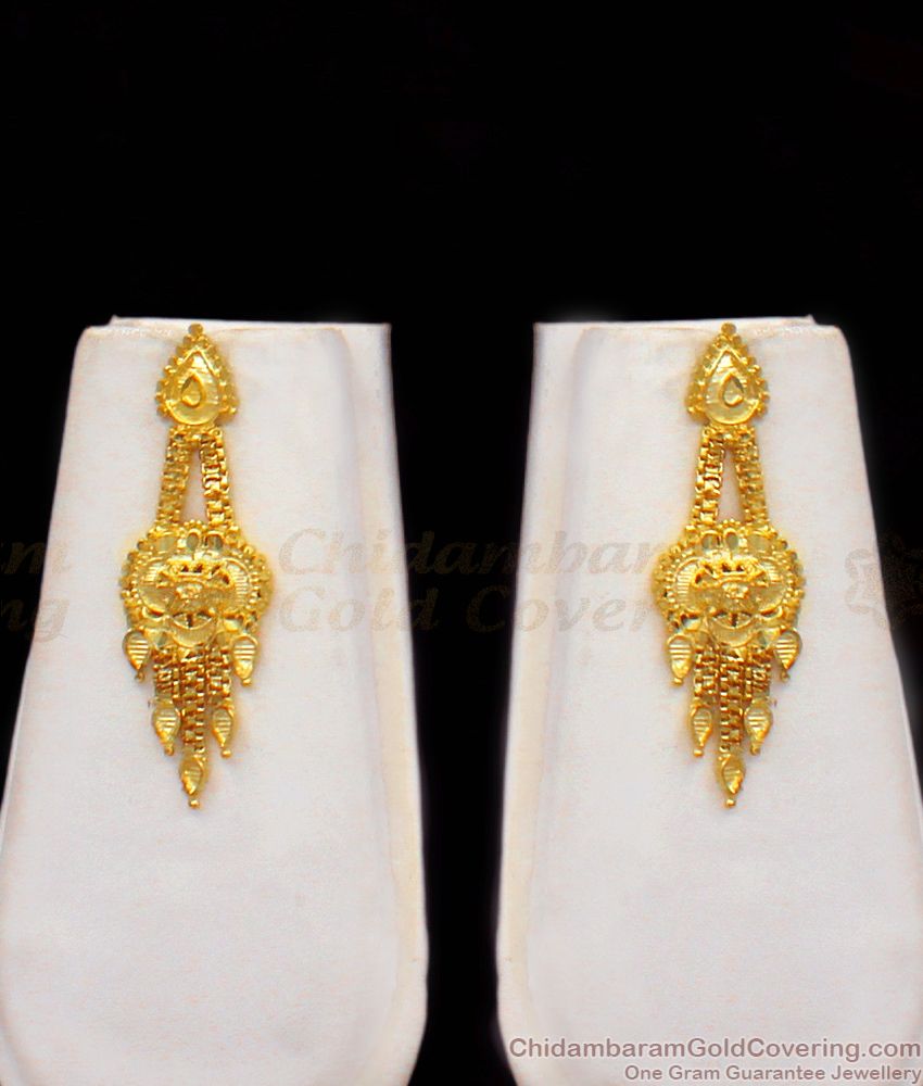 Bridal Wear Forming Gold Haram With Earrings HR1886