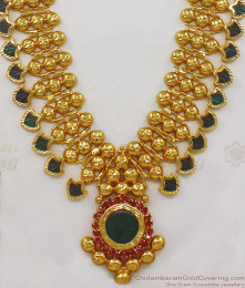 Latest Palakka Kerala Gold Long Haram For Wedding Collections HR1893 Latest Palakka Kerala Gold Long Haram For Wedding Collections HR1893