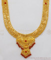 Karnataka Coral Pavala Stone Gold Haaram Forming Pattern Earrings Set HR1901