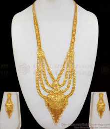 Forming MultiLine Haram with Earrings Real Gold Design Bridal Jewelry HR1902 Forming MultiLine Haram with Earrings Real Gold Design Bridal Jewelry HR1902