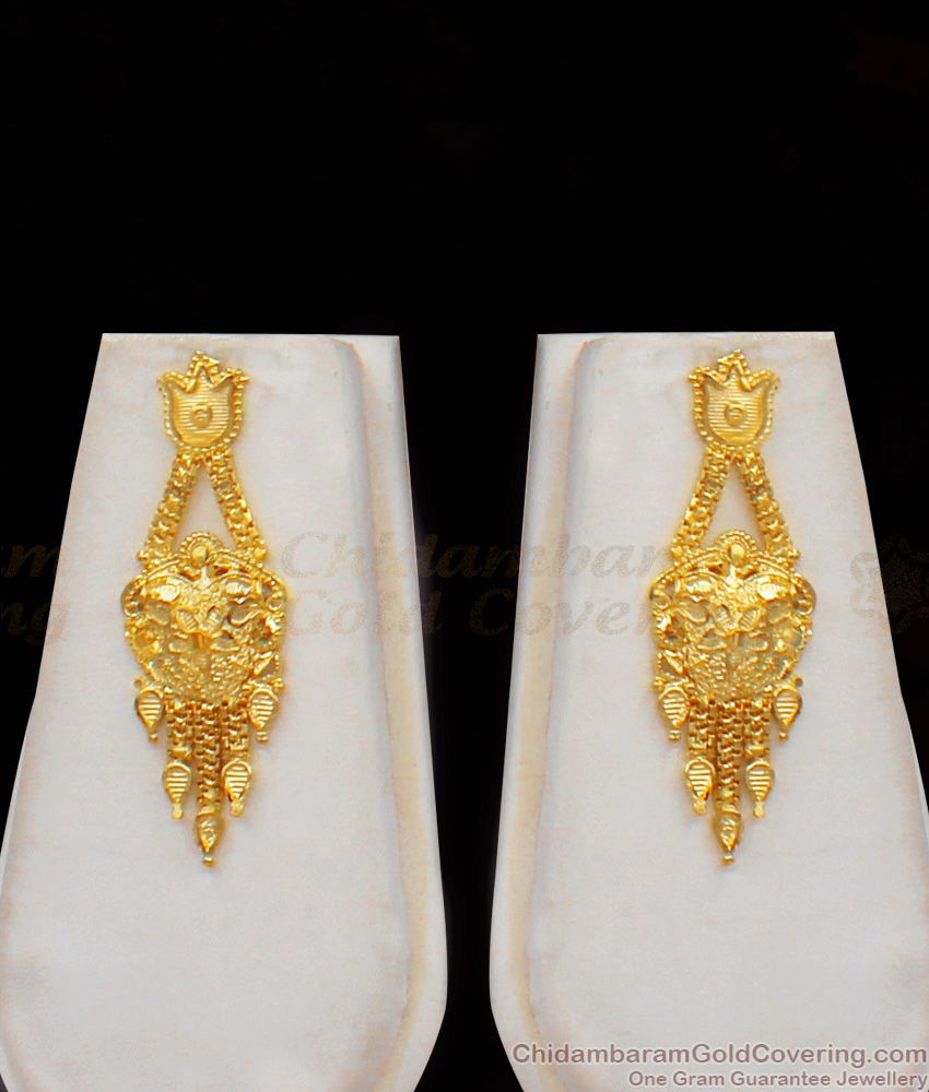 Forming MultiLine Haram with Earrings Real Gold Design Bridal Jewelry HR1902
