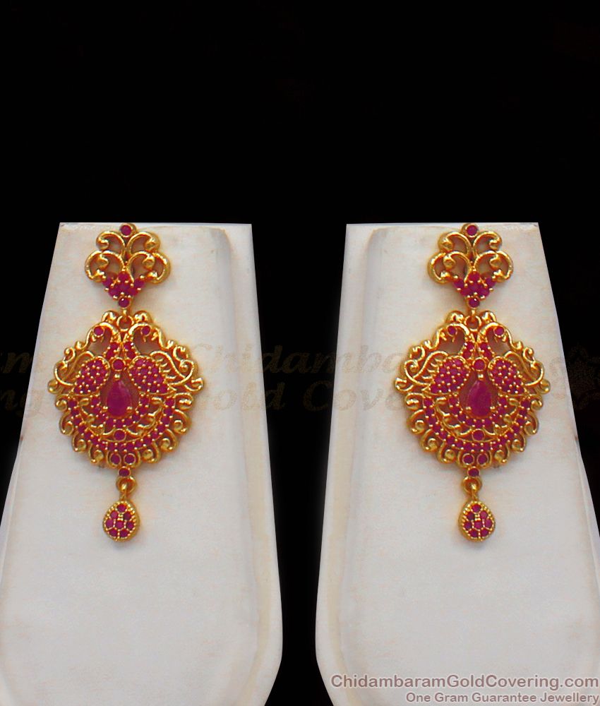 Latest Double Layer Ruby Gold Haaram Design For Wedding Collection HR1912