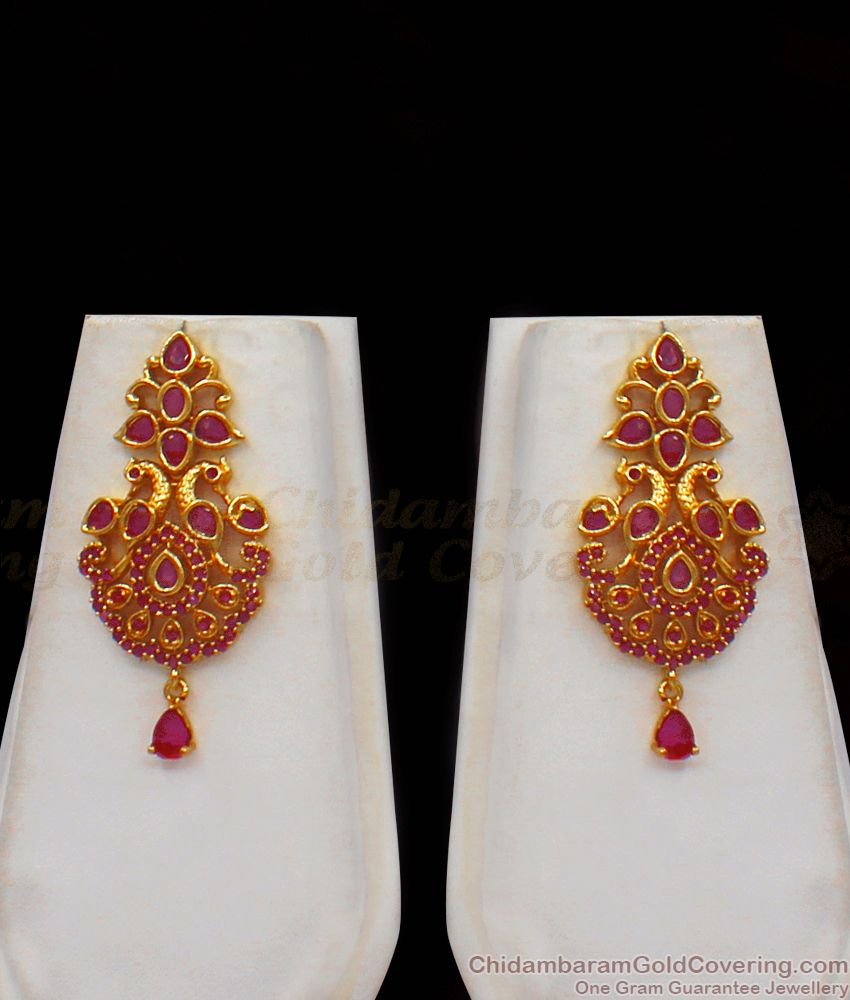 Elegant Ruby Gold Haaram Design For Wedding Collection HR1913