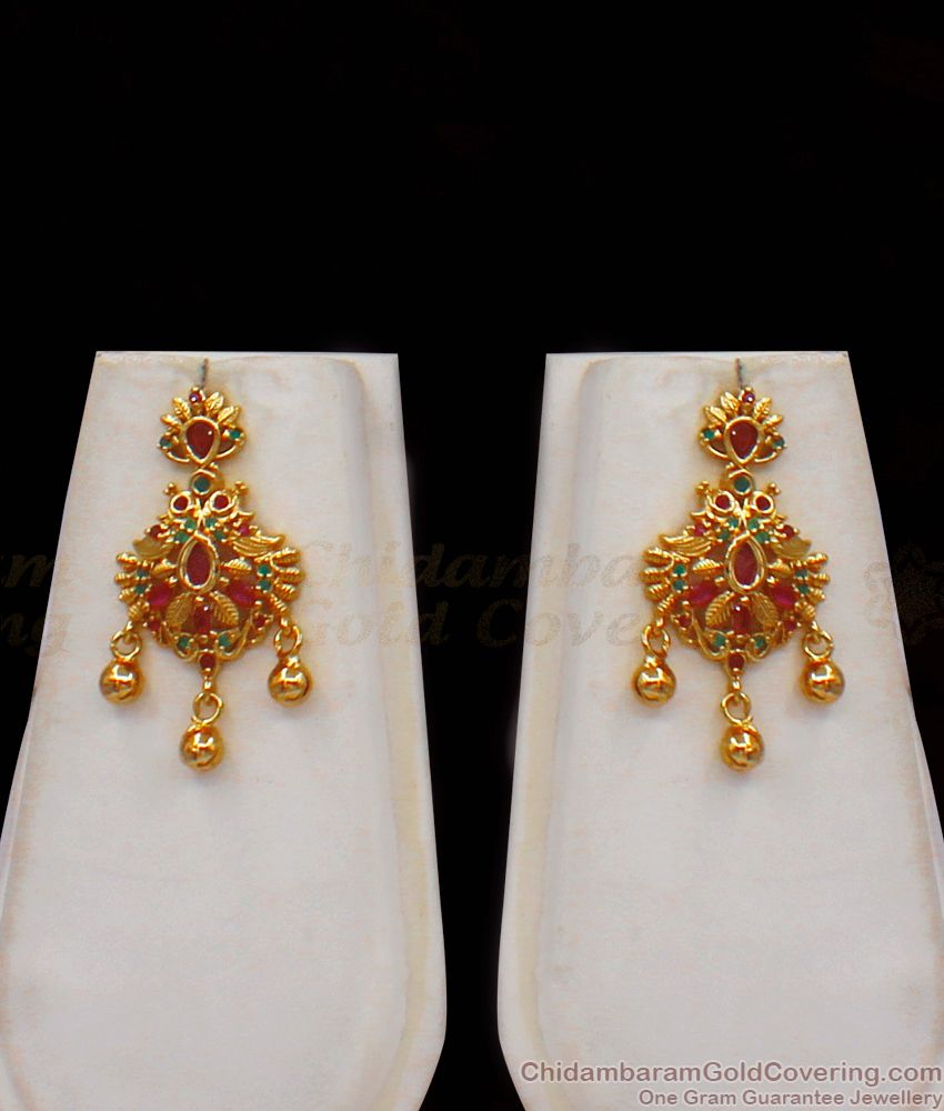 Premium Multi Stone One Gram Gold Haram For Party Wear HR1915