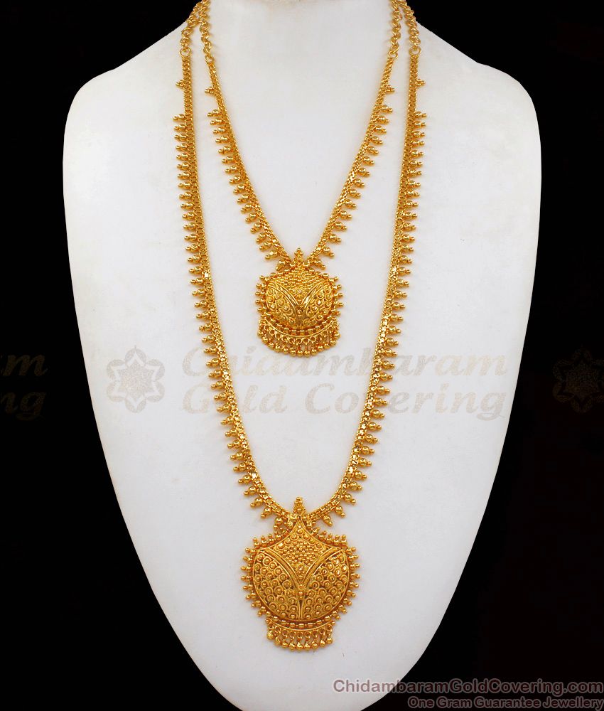 One Gram Gold Haram Necklace Combo Set For Function Wear HR1918