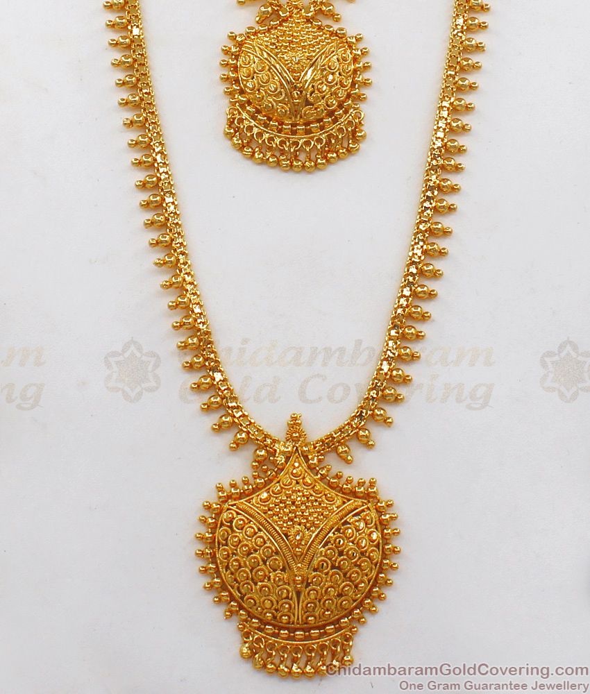 One Gram Gold Haram Necklace Combo Set For Function Wear HR1918