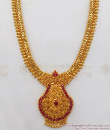 Unique Ruby Stone Gold Haram For Women Gold Plated Jewelry HR1926 Unique Ruby Stone Gold Haram For Women Gold Plated Jewelry HR1926