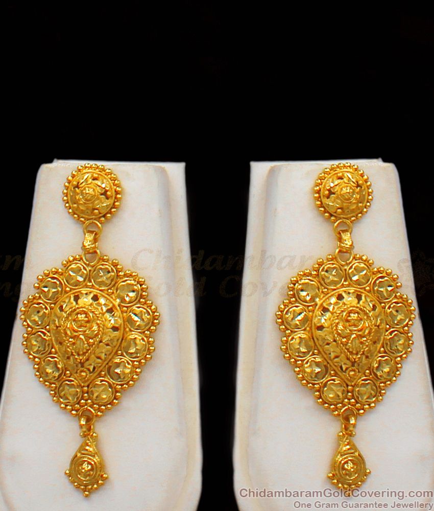 Grand Wedding Gold Haram Designs Bridal Set with Earrings HR1934