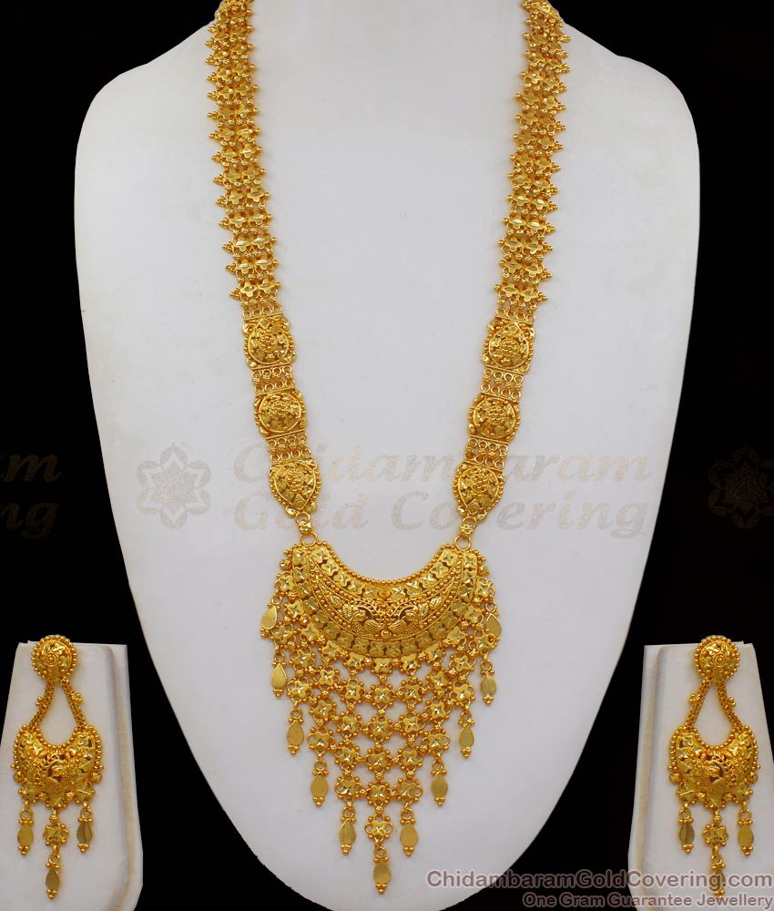 Unique Look Like Real Gold Haram Designs Bridal Set with Earrings HR1935