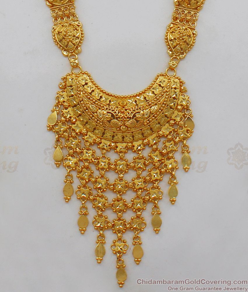 Unique Look Like Real Gold Haram Designs Bridal Set with Earrings HR1935