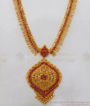 Fabulous Full Ruby Stone One Gram Gold Haram For Bridal Wear HR1937