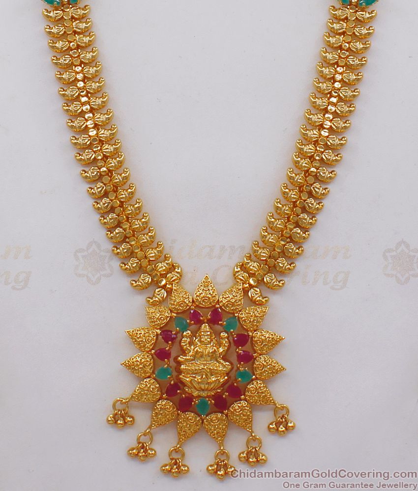 Latest Lakshmi Design Gold Covering Haram For Bridal Wear HR1938