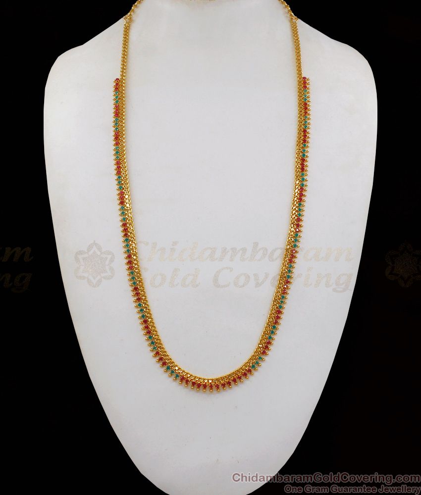 Unique Ruby Emerald Stone Gold Haram For Bridal Wear HR1957