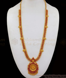 Trendy Full Ruby Stone One Gram Gold Haram For Bridal Wear HR1960 Trendy Full Ruby Stone One Gram Gold Haram For Bridal Wear HR1960