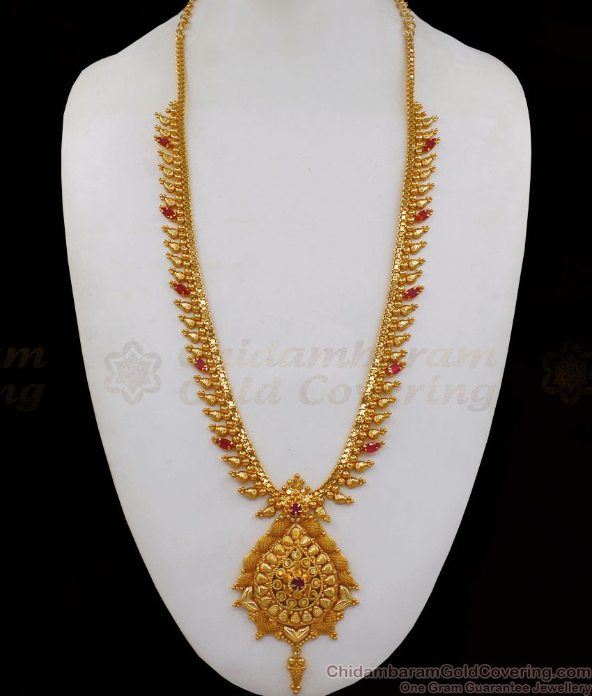 Stunning One Gram Gold Haram For Bridal Wear HR1963