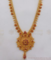 Attractive 3D Flower Ruby Stone One Gram Gold Haram For Bridal Wear HR1965