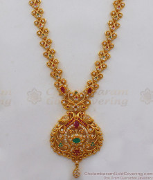 Premium Full Ad Set Multi Stone One Gram Gold Haram For Marriage HR1967