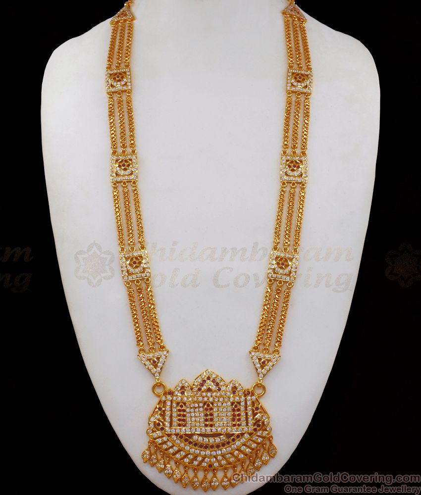 Grand Impon Haram Big Dollar Gati Stone Bridal Wear Dollar Chain For Ladies HR1970