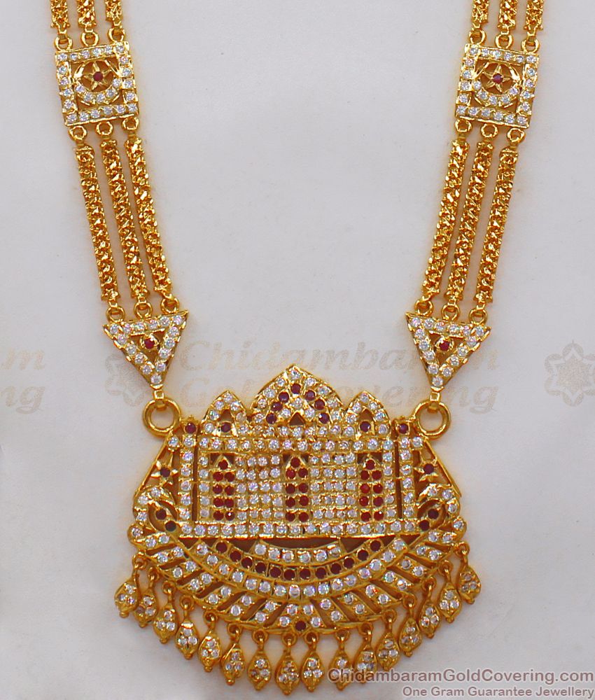 Grand Impon Haram Big Dollar Gati Stone Bridal Wear Dollar Chain For Ladies HR1970