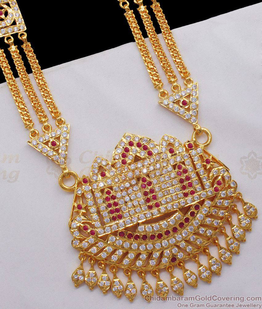 Grand Impon Haram Big Dollar Gati Stone Bridal Wear Dollar Chain For Ladies HR1970