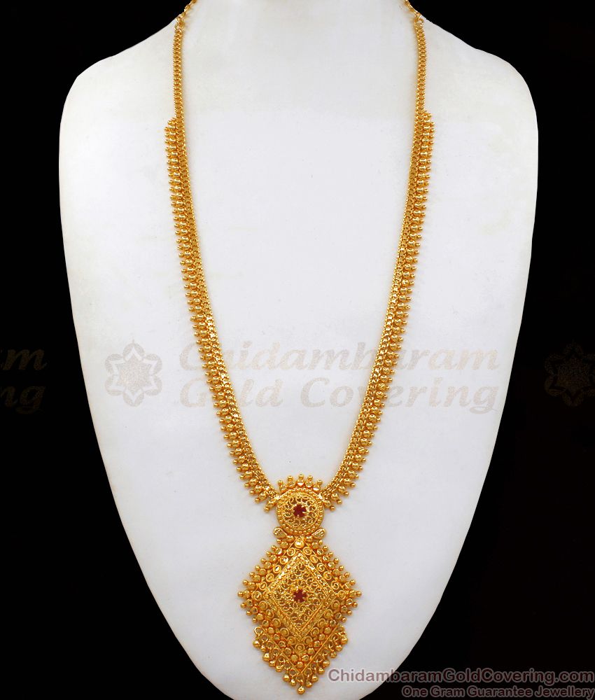 Big Dollar Type Kerala Gold Haaram Design For Bridal Collection HR1974